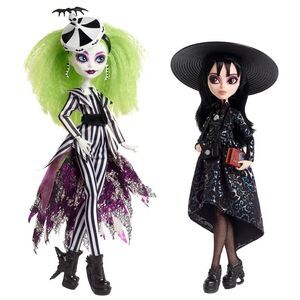 Mattel Creations Beetlejuice & Lydia Deetz Monster High Skullector Doll 2-Pack N